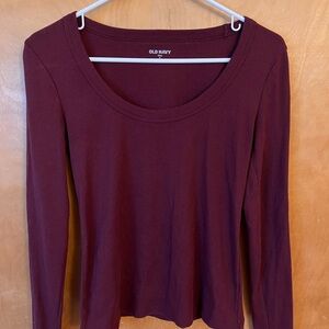 Old Navy Women's Burgundy Long Sleeve Top